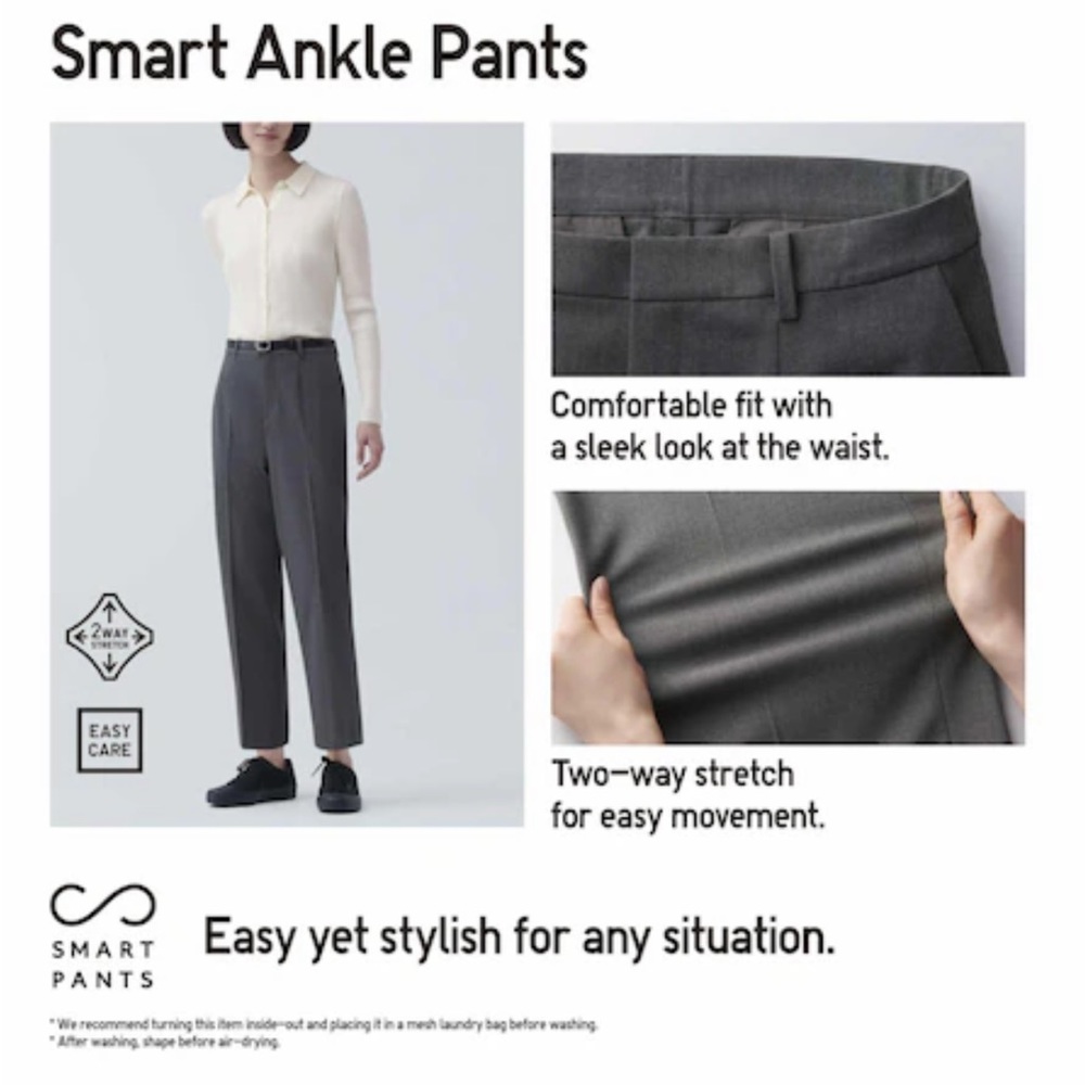 Uniqlo Black Cropped Ankle Pants - Picture 2 of 12